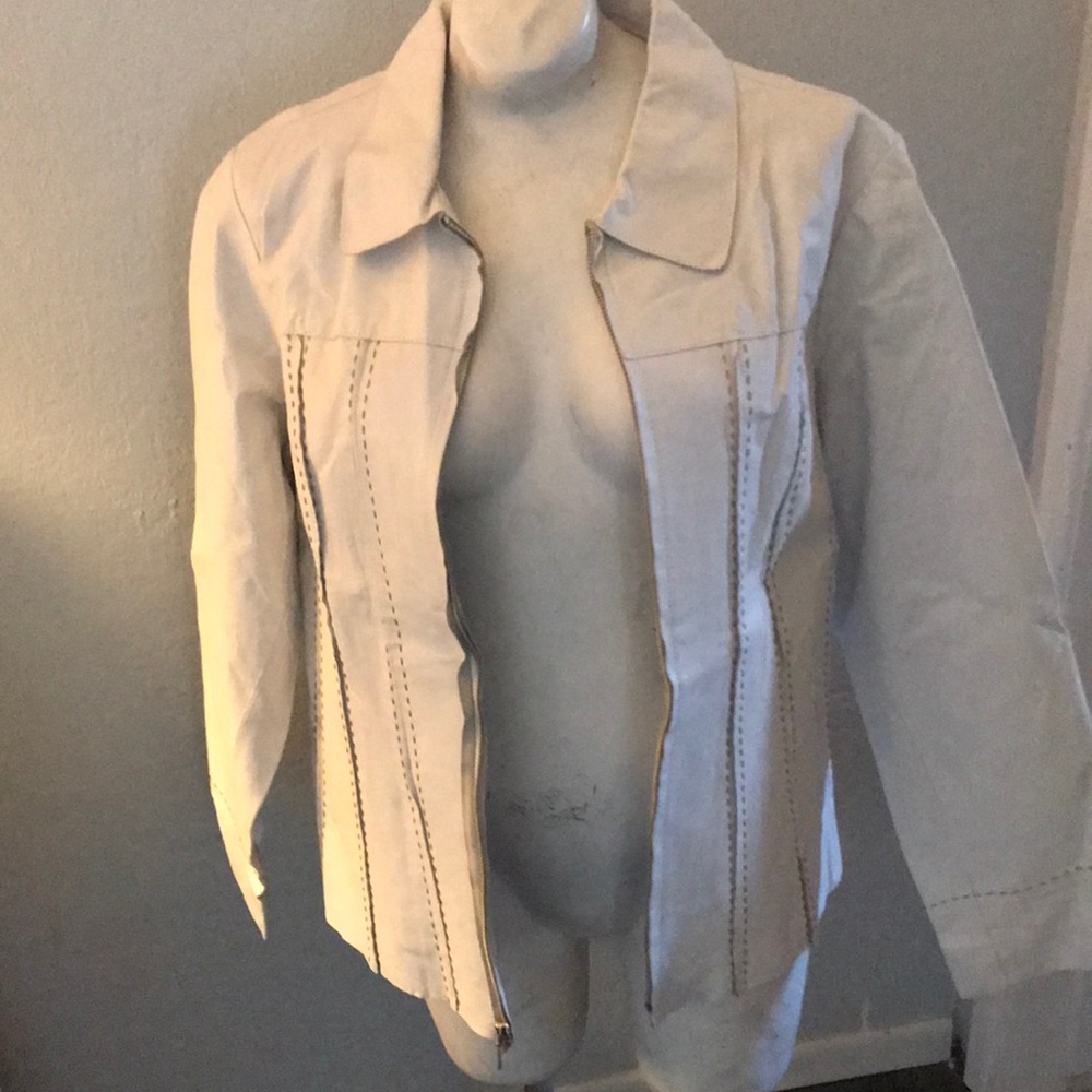 White leather jacket